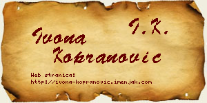 Ivona Kopranović vizit kartica